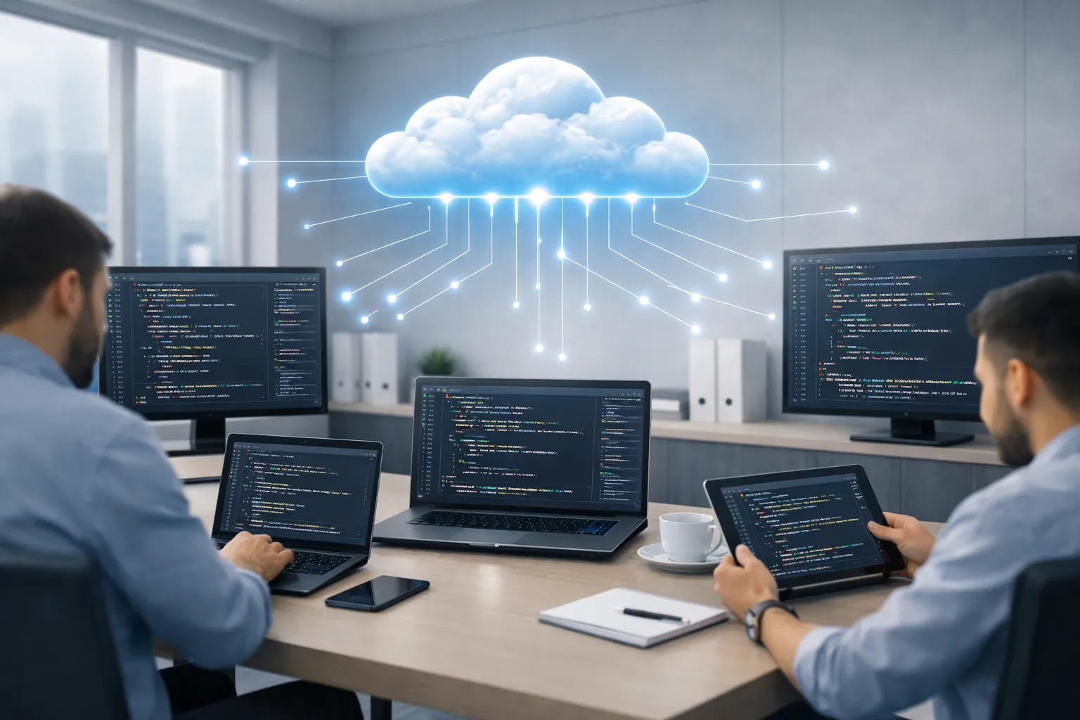 Equipo de Abazal trabajando en soluciones tecnológicas